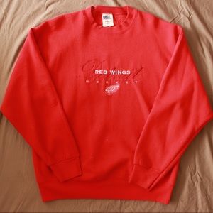 DETROIT REDWINGS Embroidered Hockey Crew Neck